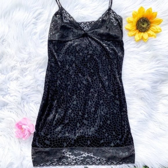 Victoria's Secret Other - Victoria's Secret black velvet silk Babydoll Teddy